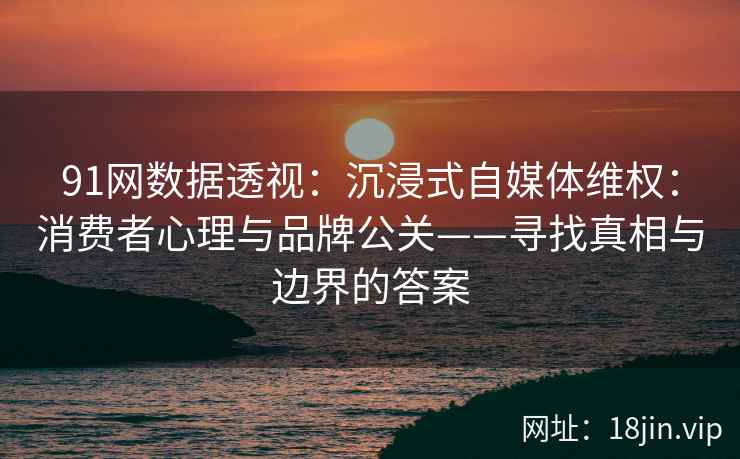91网数据透视：沉浸式自媒体维权：消费者心理与品牌公关——寻找真相与边界的答案