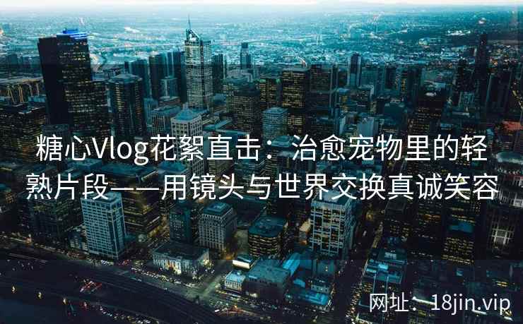 糖心Vlog花絮直击：治愈宠物里的轻熟片段——用镜头与世界交换真诚笑容