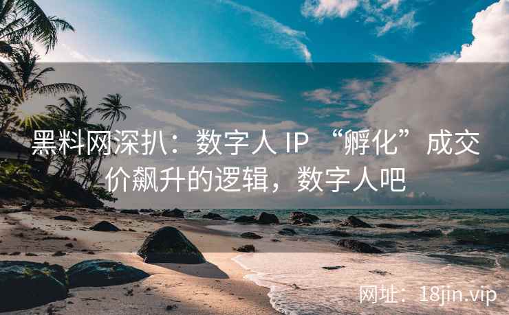 黑料网深扒：数字人 IP “孵化”成交价飙升的逻辑，数字人吧