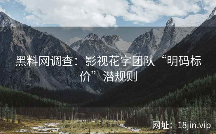 黑料网调查：影视花字团队“明码标价”潜规则