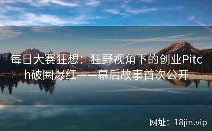 每日大赛狂想：狂野视角下的创业Pitch破圈爆红——幕后故事首次公开