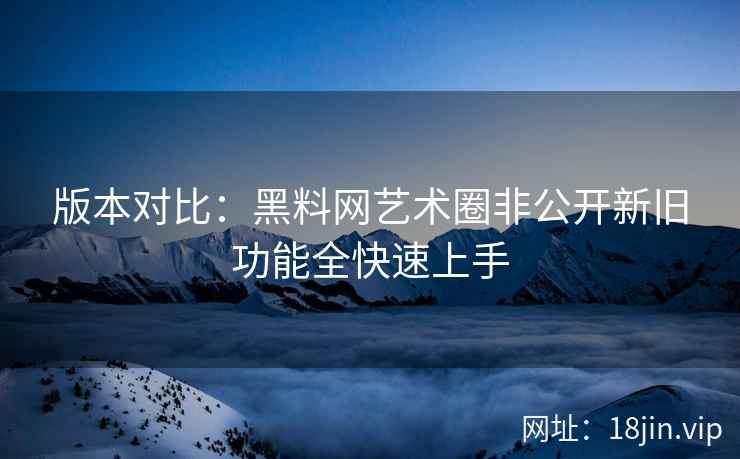 版本对比：黑料网艺术圈非公开新旧功能全快速上手
