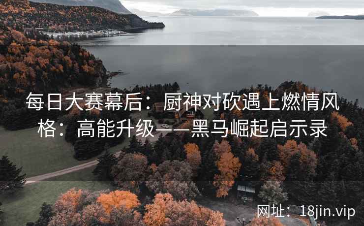 每日大赛幕后：厨神对砍遇上燃情风格：高能升级——黑马崛起启示录